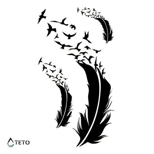 Bolígrafos con pájaros - set - Tatuajes Temporales TETO