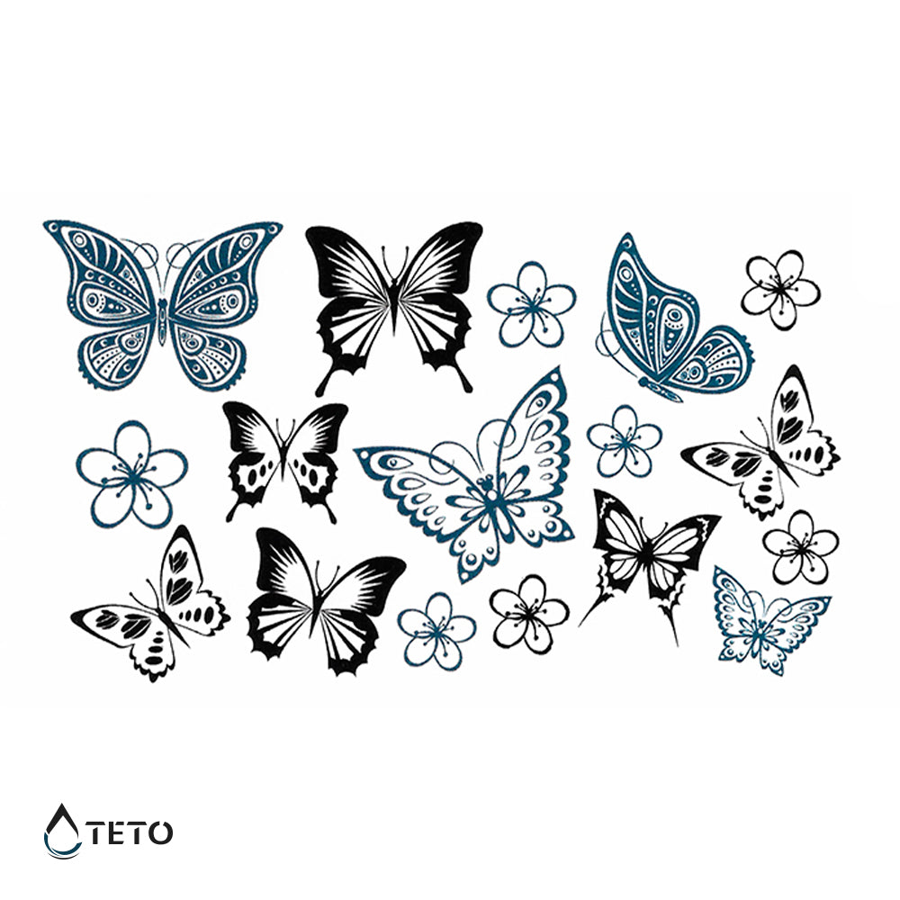Mariposas - set - TETO - Tatuajes Temporales