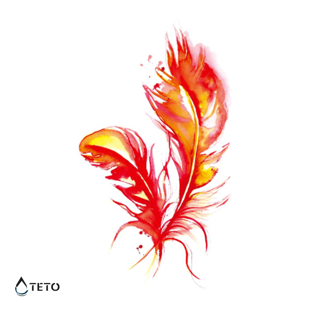 Pluma de fénix - TETO - Tatuajes Temporales