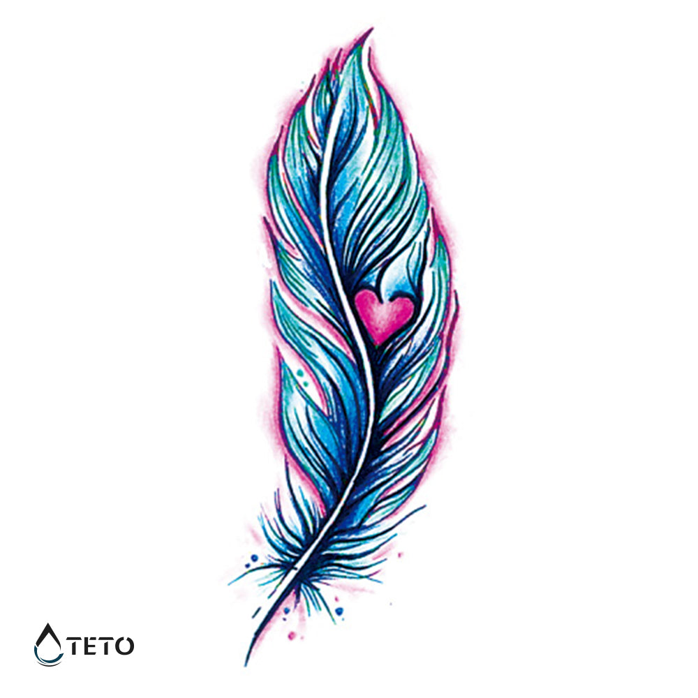 La pluma del amor - TETO - Tatuajes Temporales