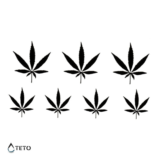 Cannabis - hoja - set - Tatuajes Temporales TETO