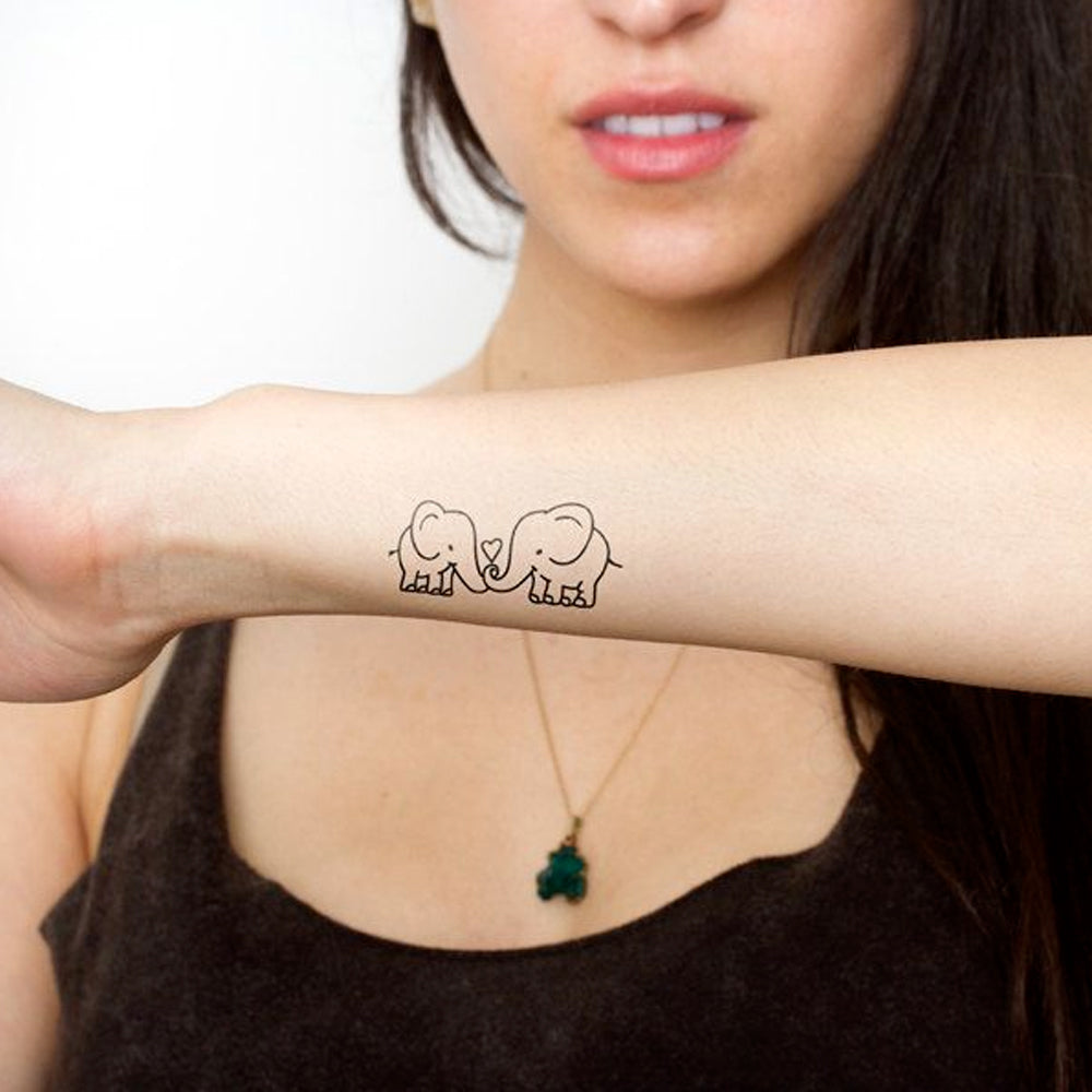Elefantes enamorados – set - TETO - Tatuajes Temporales