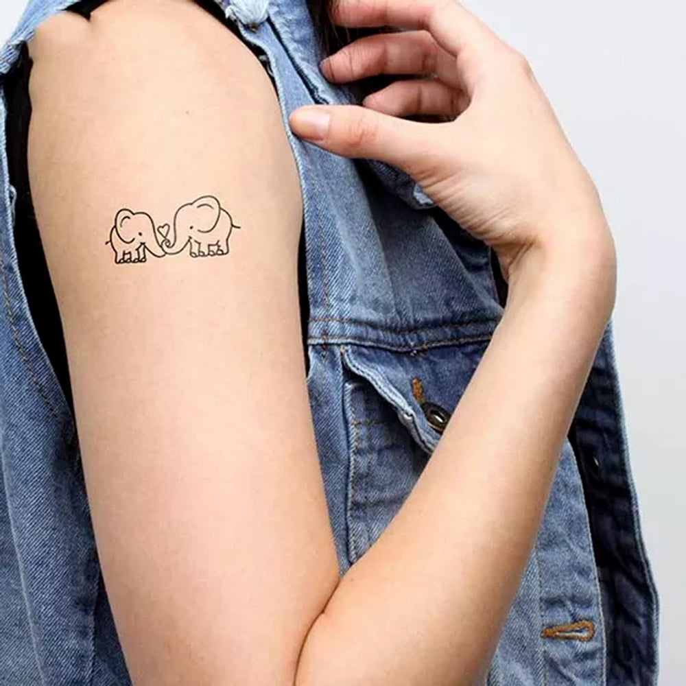 Elefantes enamorados – set - TETO - Tatuajes Temporales