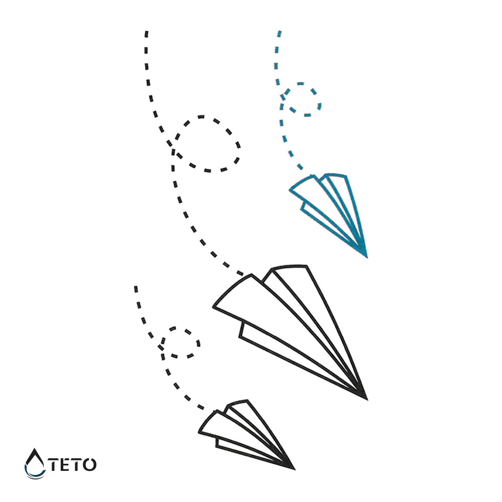 Avioncitos de papel – set - TETO - Tatuajes Temporales