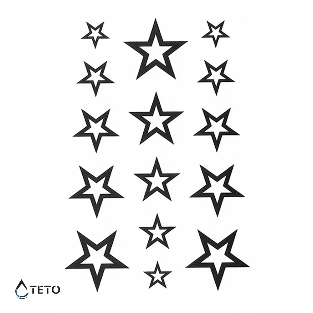 Estrellas tradicionales - set - TETO - Tatuajes Temporales