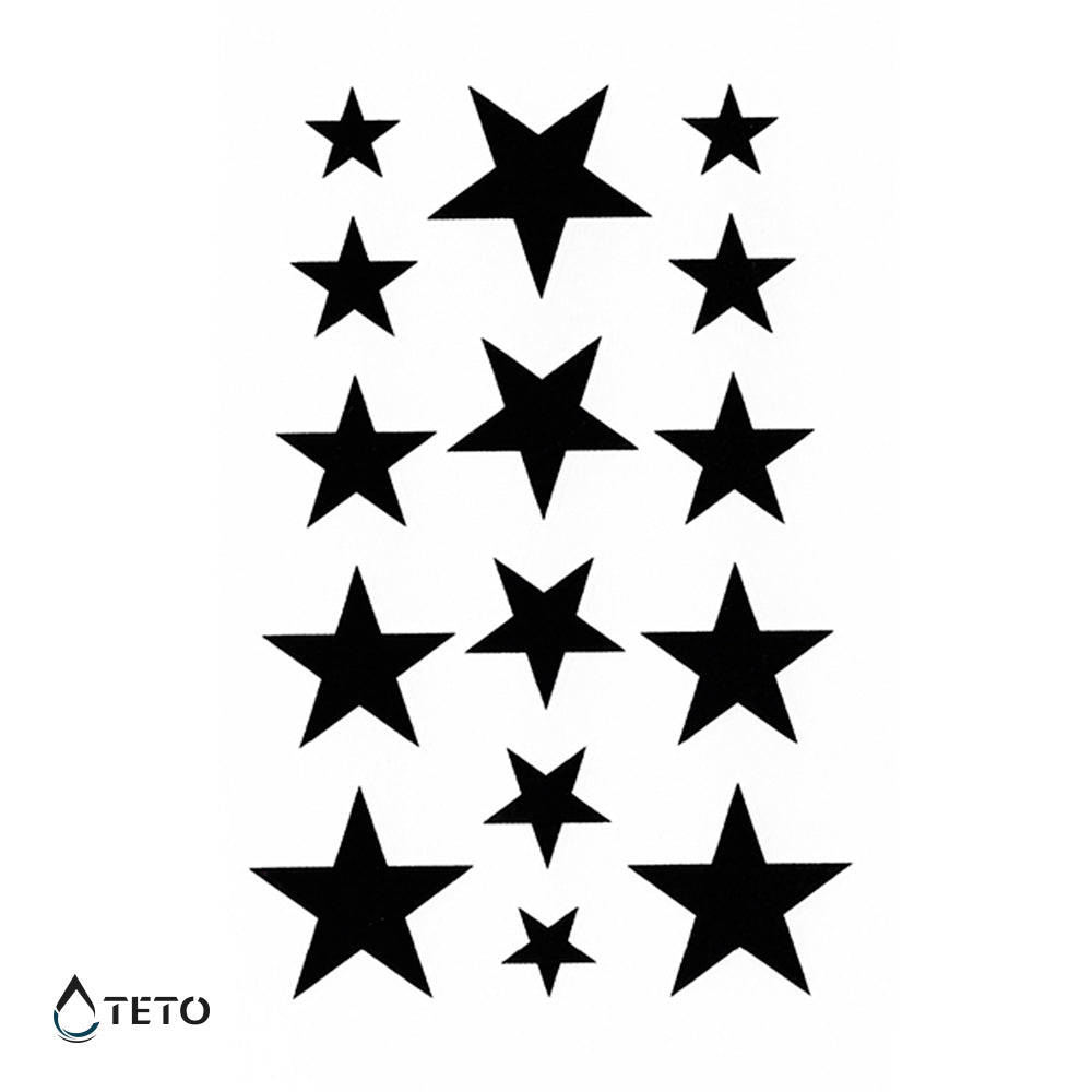 Estrellas negras – set - TETO - Tatuajes Temporales