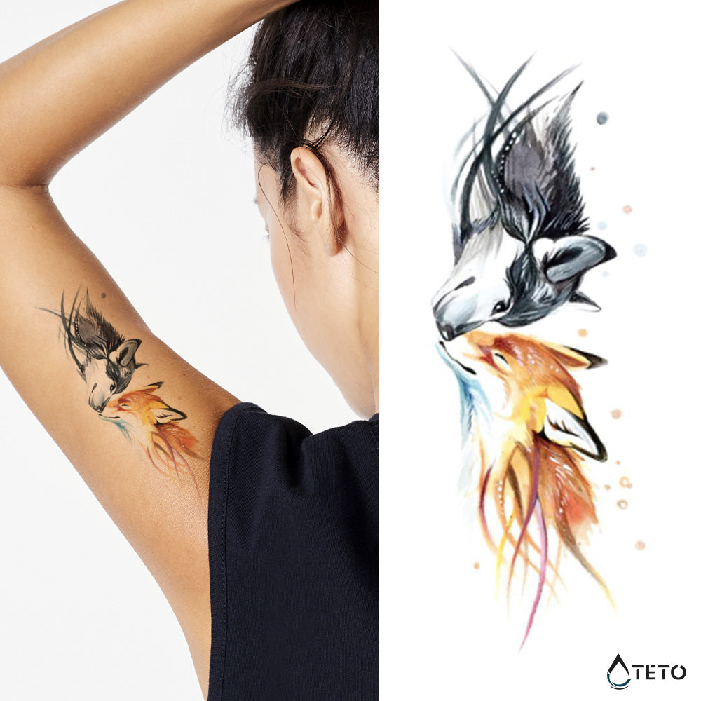El lobo y el zorro - TETO - Tatuajes Temporales