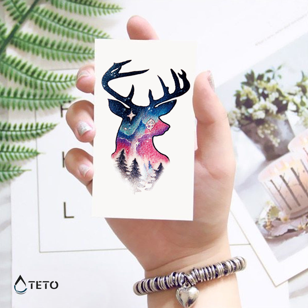Ciervo nocturno - TETO - Tatuajes Temporales