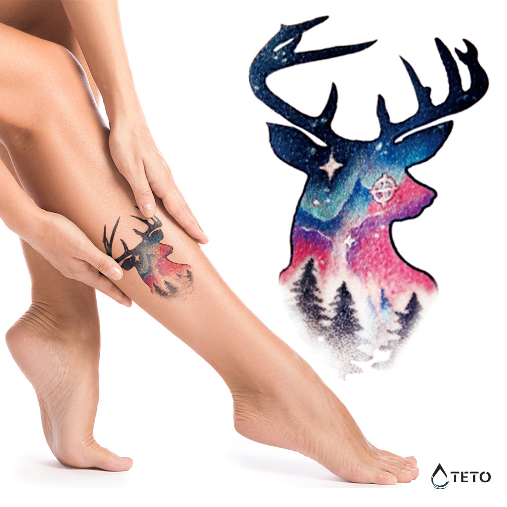 Ciervo nocturno - TETO - Tatuajes Temporales