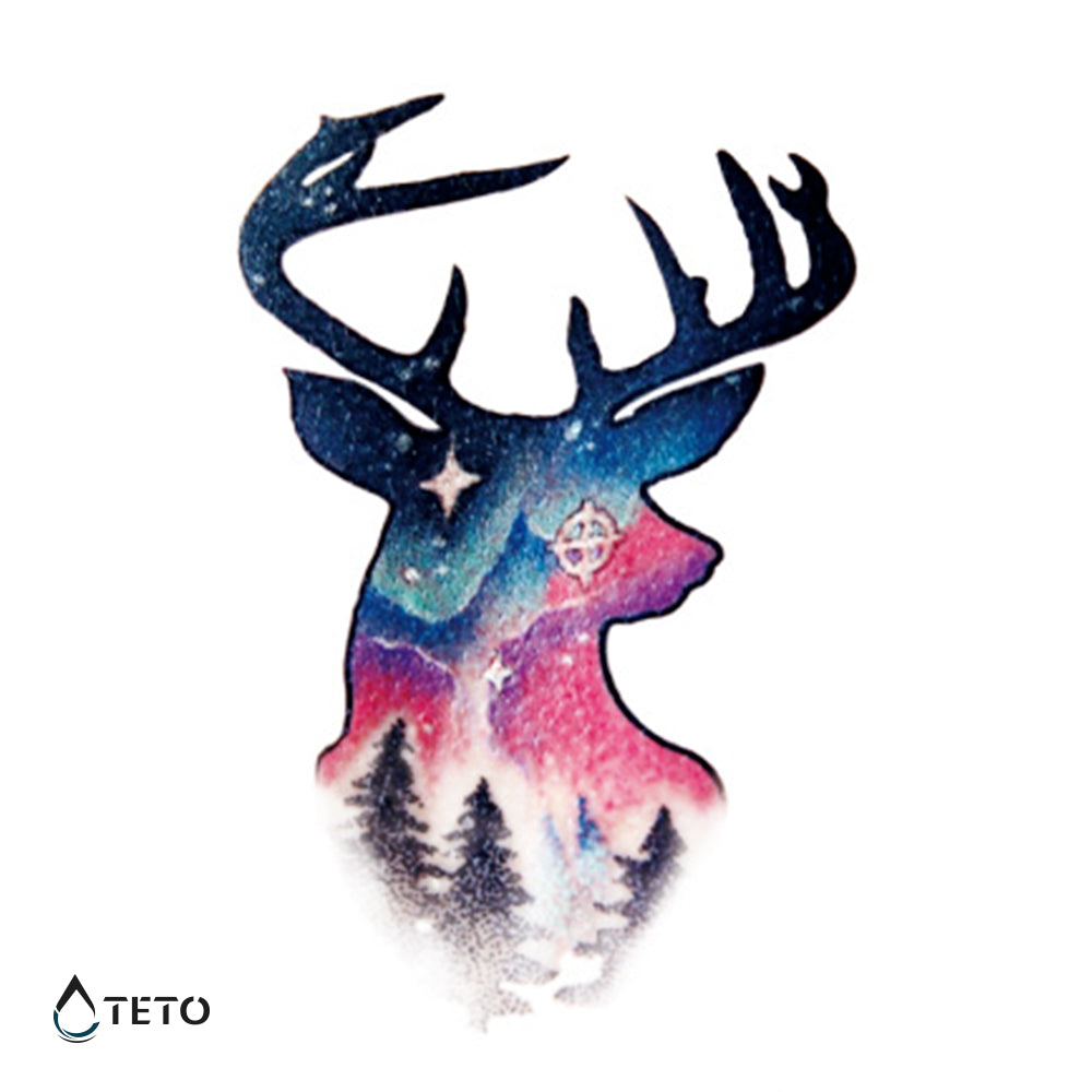 Ciervo nocturno - TETO - Tatuajes Temporales