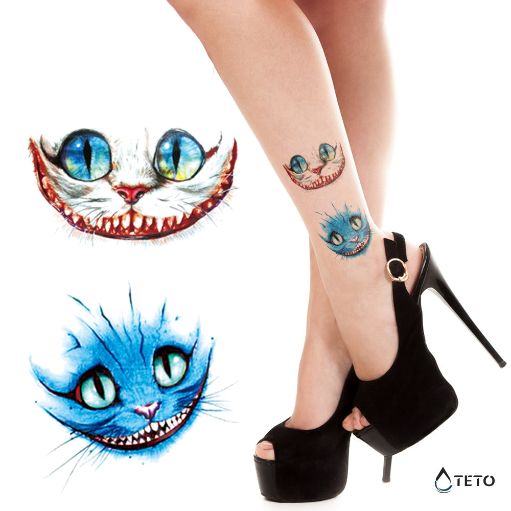El gato de Cheshire – set - TETO - Tatuajes Temporales
