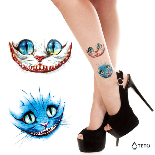 El gato de Cheshire – set - TETO - Tatuajes Temporales