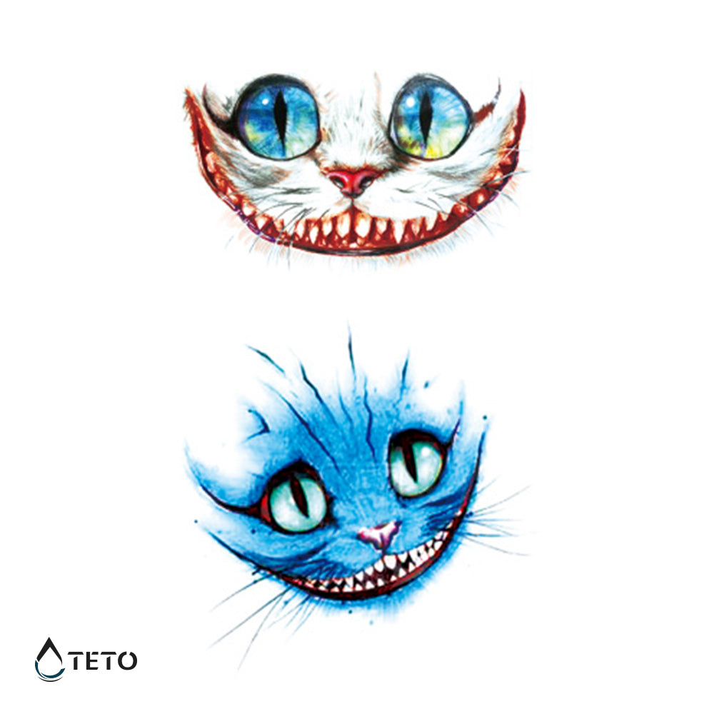El gato de Cheshire – set - TETO - Tatuajes Temporales