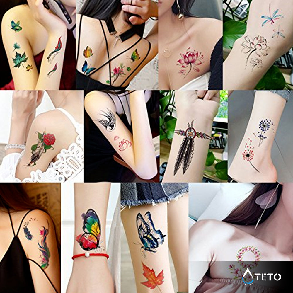 Mariposa colorida - TETO - Tatuajes Temporales
