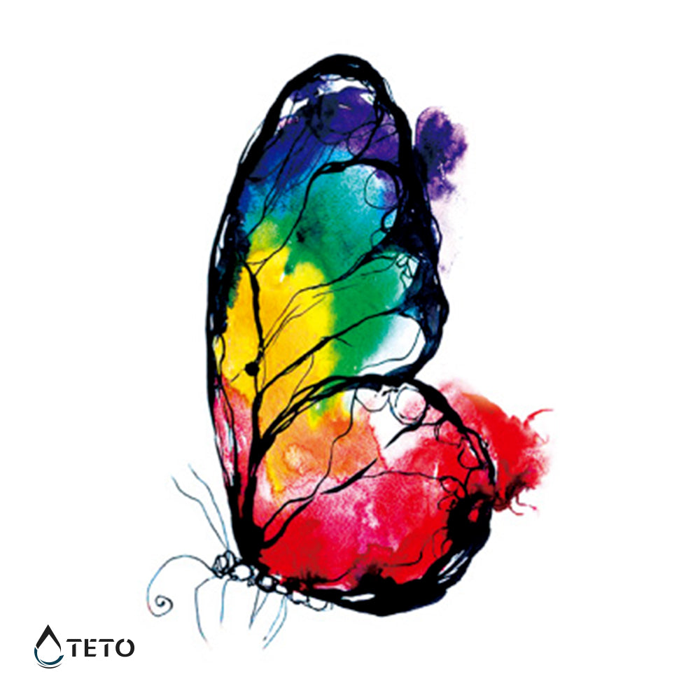 Mariposa colorida - TETO - Tatuajes Temporales