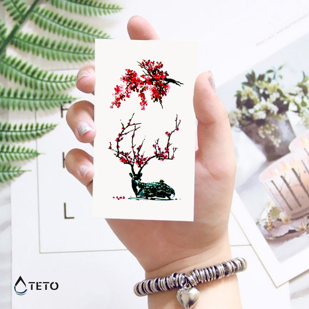 Ciervo bañado en flores - set