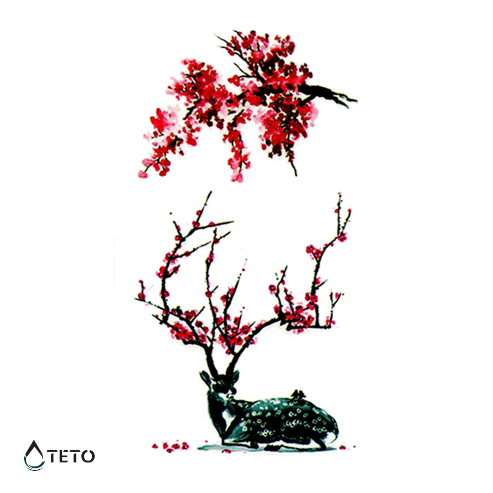 Ciervo bañado en flores - set