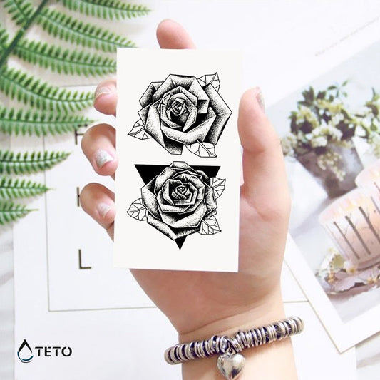Rosas geométricas en triángulo - set
