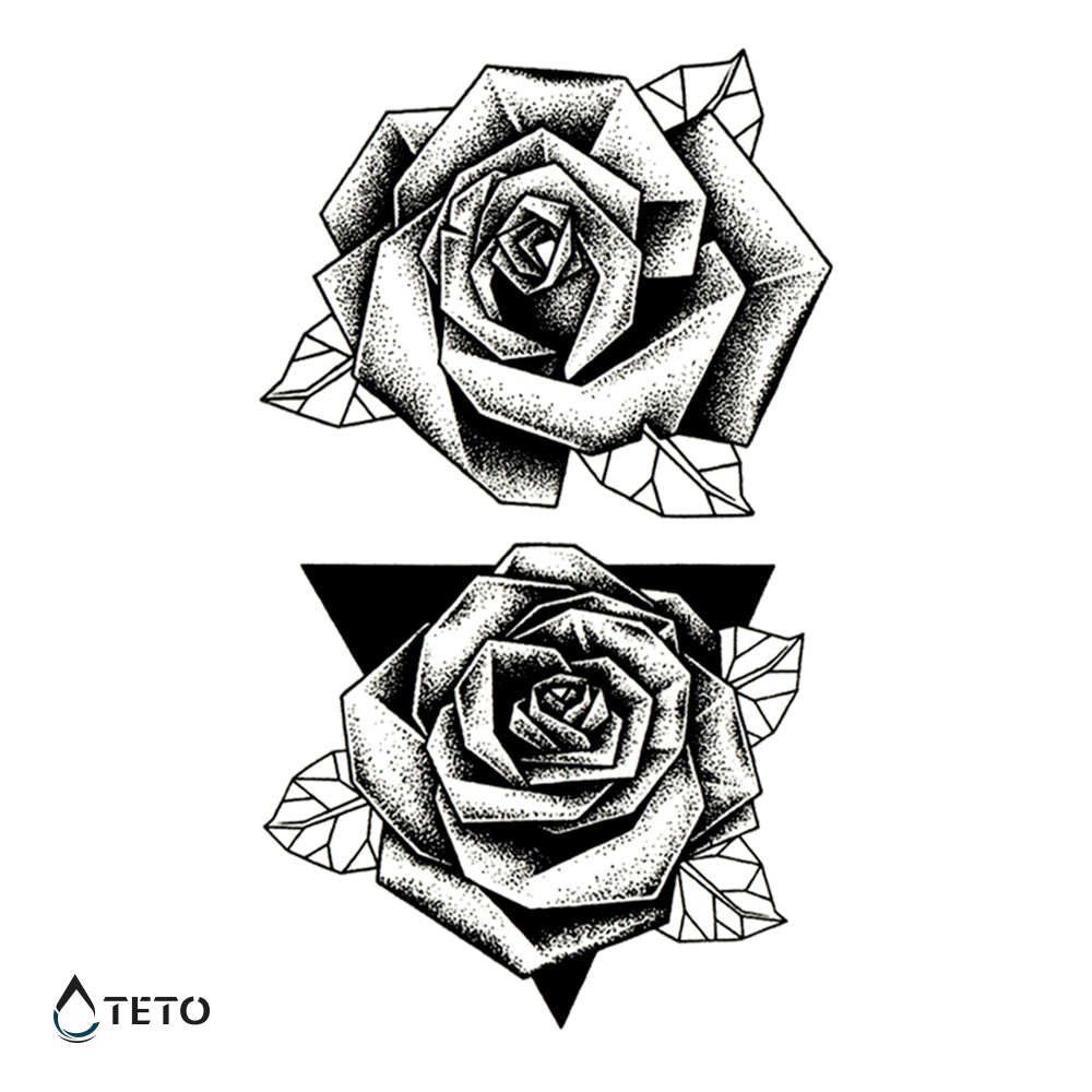 Rosas geométricas en triángulo - set
