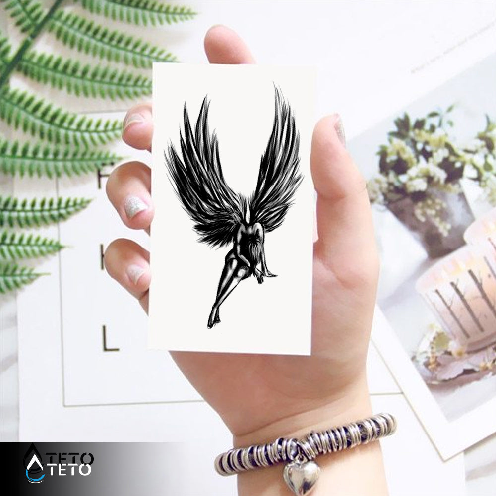 Ángel caído triste - TETO - Tatuajes Temporales