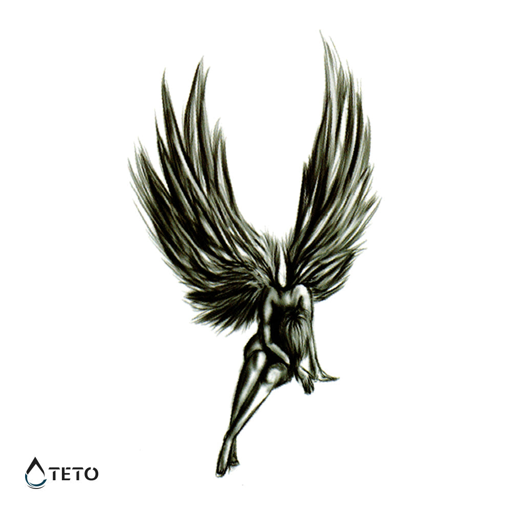 Ángel caído triste - TETO - Tatuajes Temporales