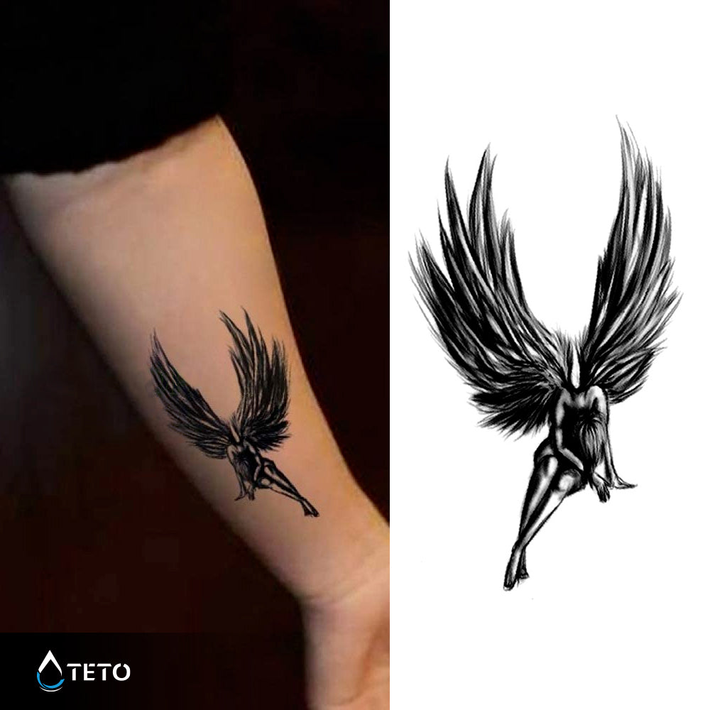 Ángel caído triste - TETO - Tatuajes Temporales
