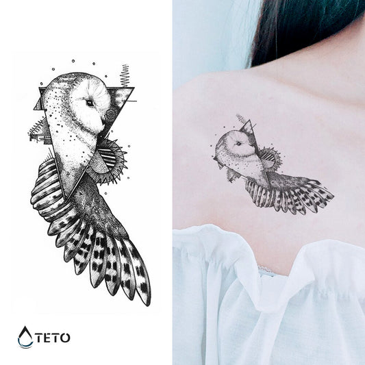 Búho en un triángulo - TETO - Tatuajes Temporales