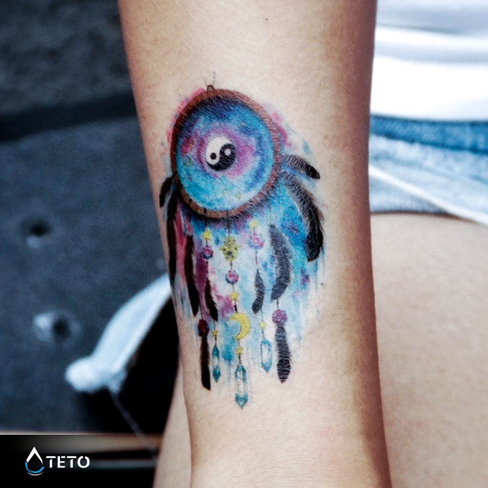 Atrapasueños - yin y yang - TETO - Tatuajes Temporales