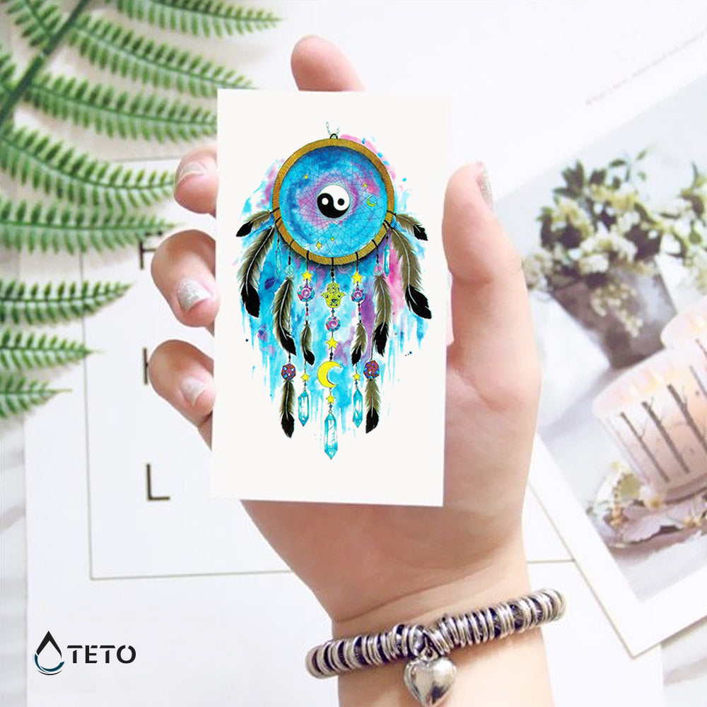 Atrapasueños - yin y yang - TETO - Tatuajes Temporales