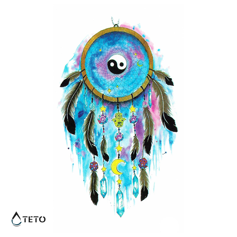 Atrapasueños - yin y yang - TETO - Tatuajes Temporales