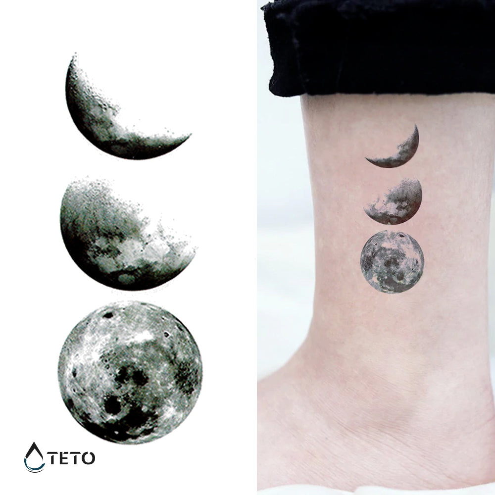 Fases de la luna - set - TETO - Tatuajes Temporales