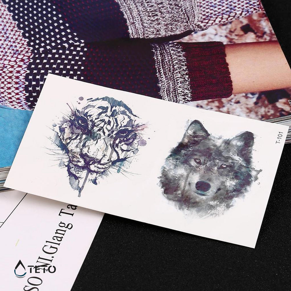 Tigre y lobo - set - TETO - Tatuajes Temporales