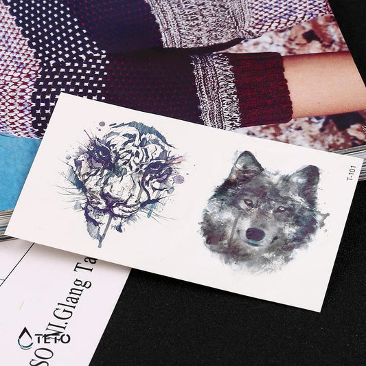 Tigre y lobo - set - TETO - Tatuajes Temporales