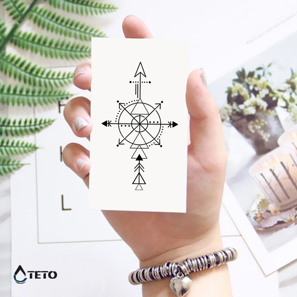 Flechas en brújula - TETO - Tatuajes Temporales