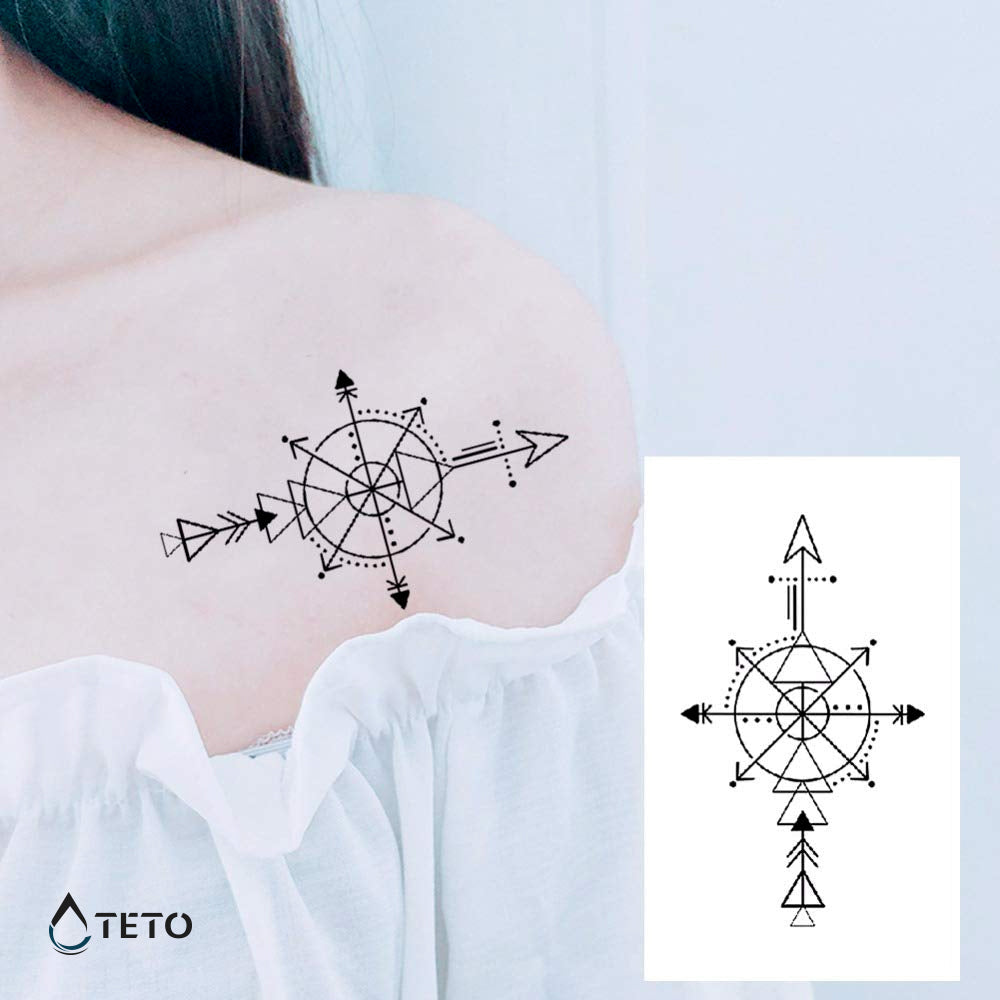 Flechas en brújula - TETO - Tatuajes Temporales