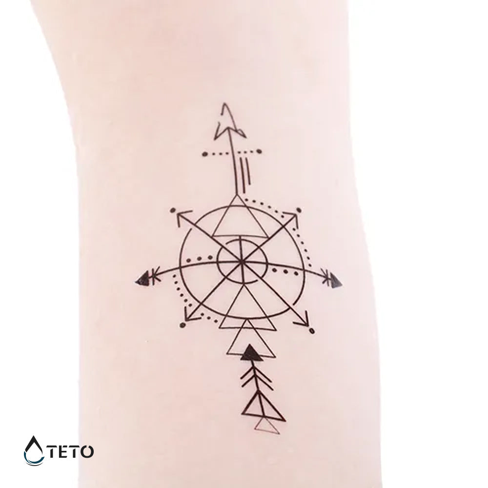 Flechas en brújula - TETO - Tatuajes Temporales