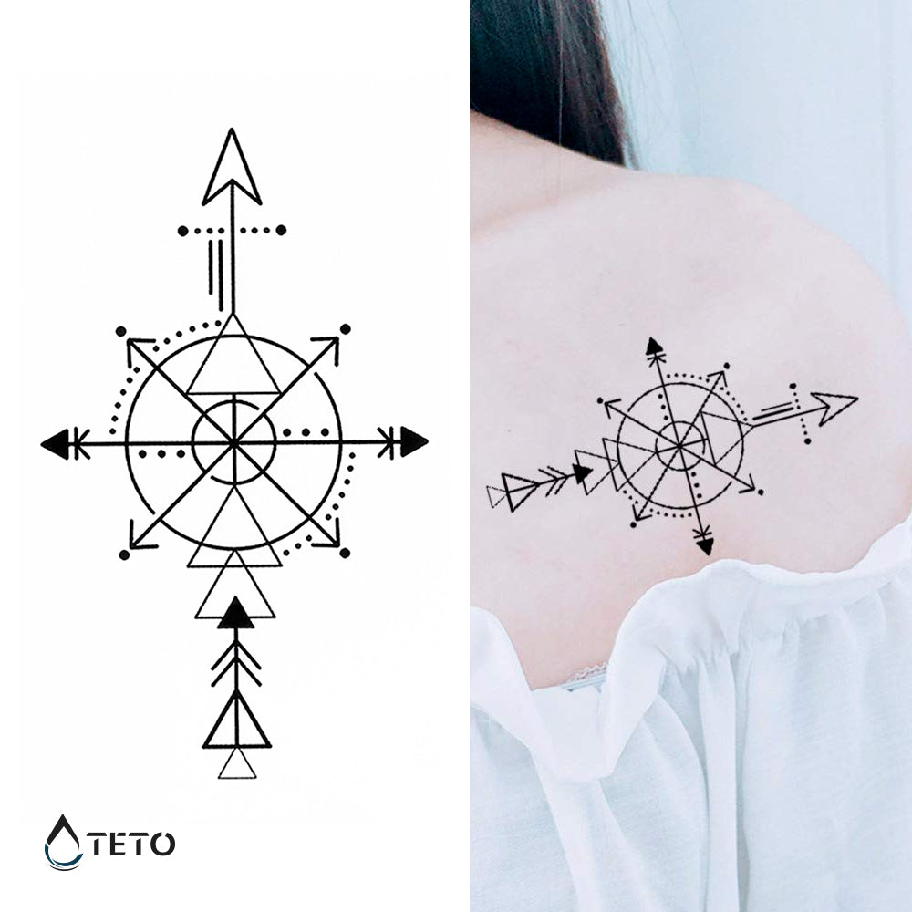 Flechas en brújula - TETO - Tatuajes Temporales
