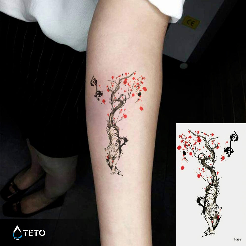 Tigre romántico - TETO - Tatuajes Temporales