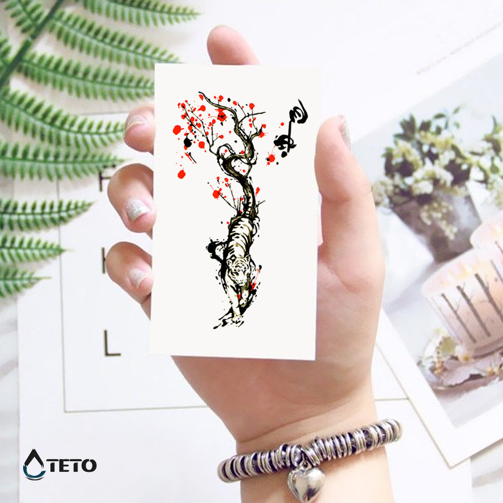 Tigre romántico - TETO - Tatuajes Temporales