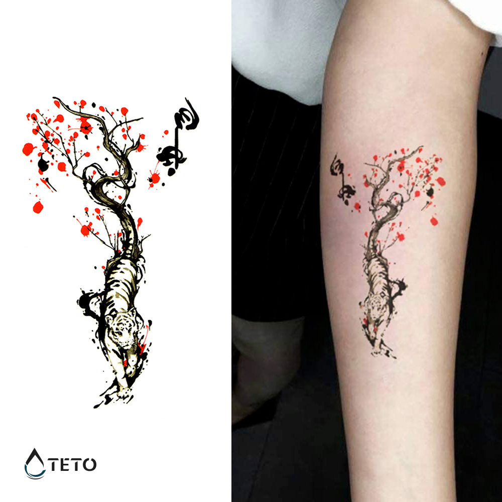 Tigre romántico - TETO - Tatuajes Temporales