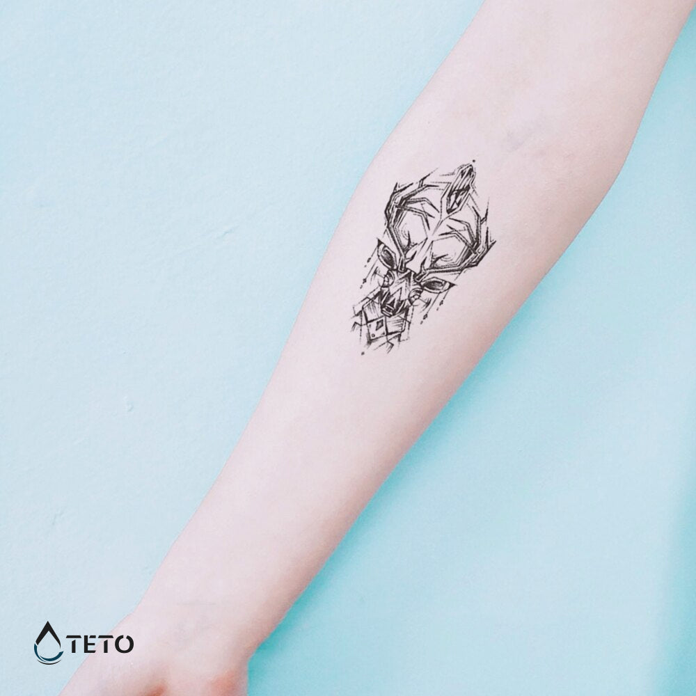 Ciervo geométrico - TETO - Tatuajes Temporales
