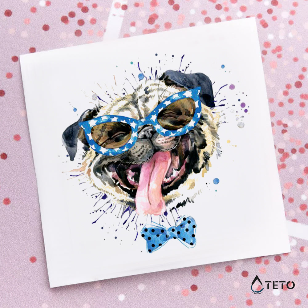 Pug Carlino - TETO - Tatuajes Temporales