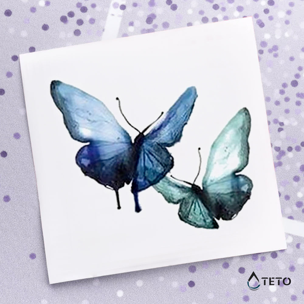 Mariposas azules - TETO - Tatuajes Temporales