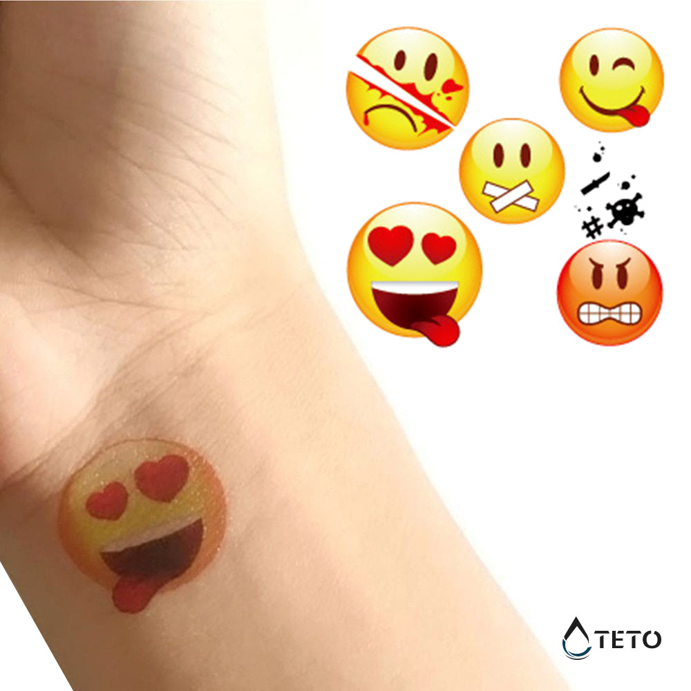 Emoticonos Tipo A – set - TETO - Tatuajes Temporales