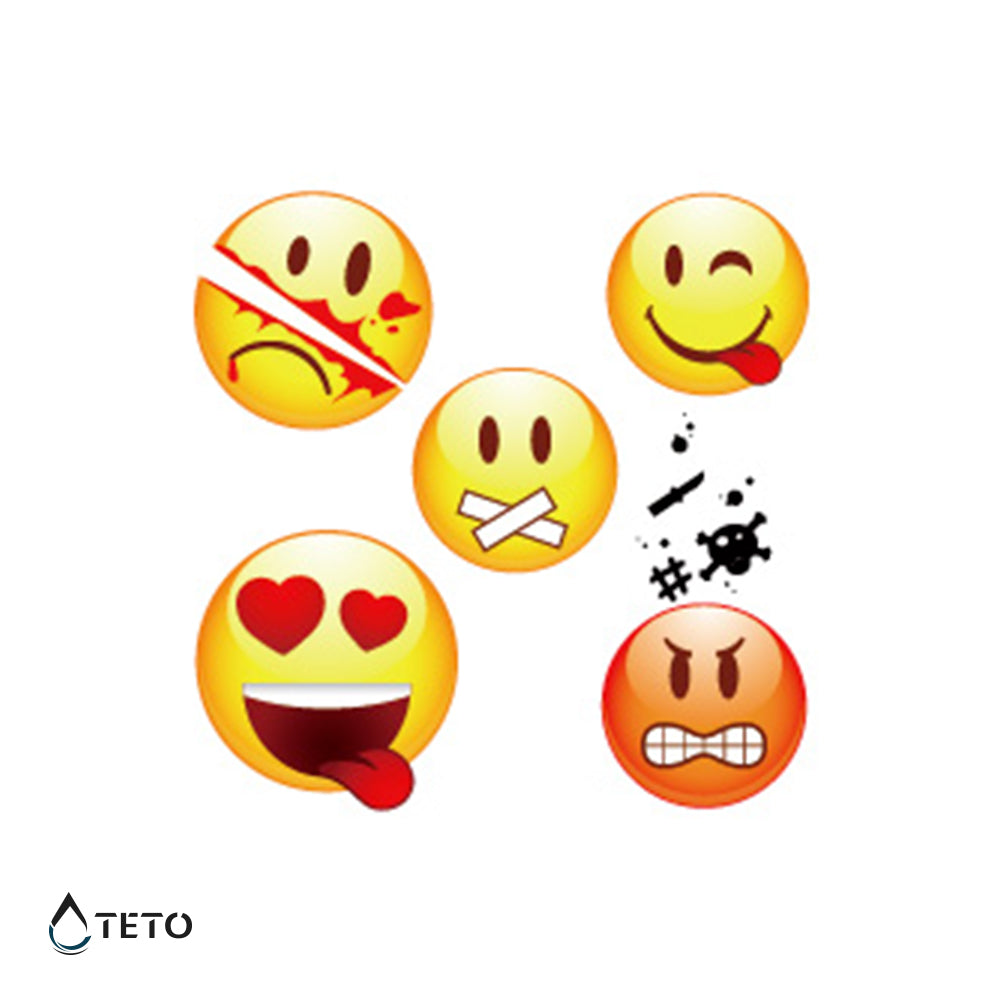 Emoticonos Tipo A – set - TETO - Tatuajes Temporales
