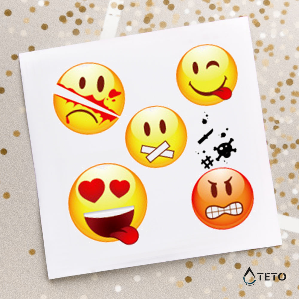 Emoticonos Tipo A – set - TETO - Tatuajes Temporales