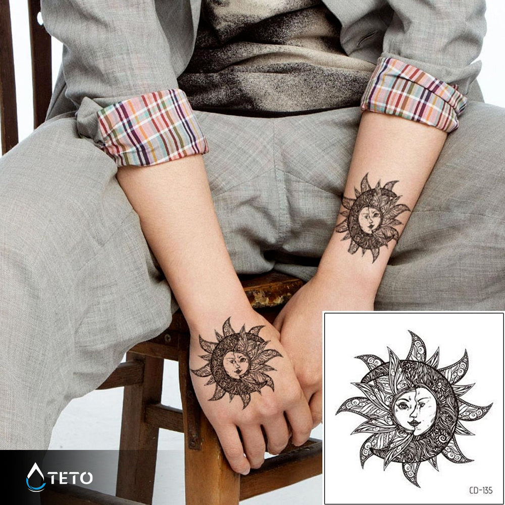 Sol y luna - TETO - Tatuajes Temporales