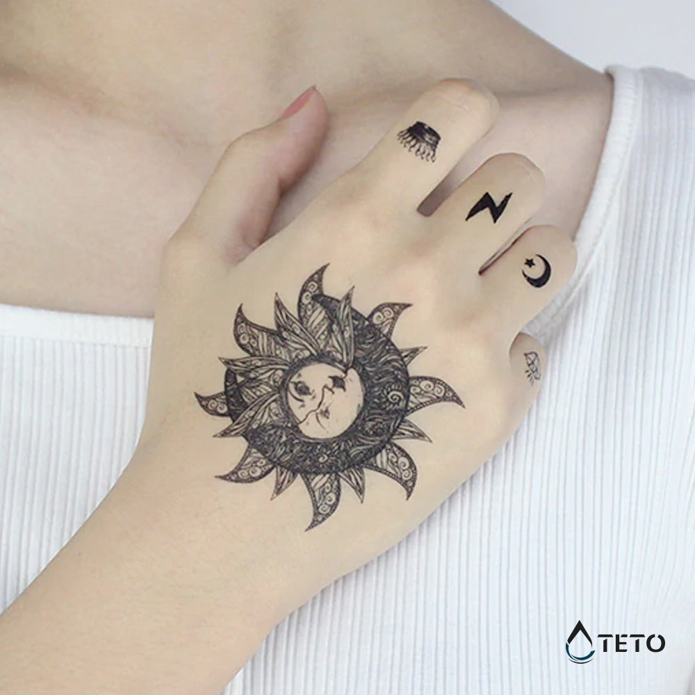 Sol y luna - TETO - Tatuajes Temporales
