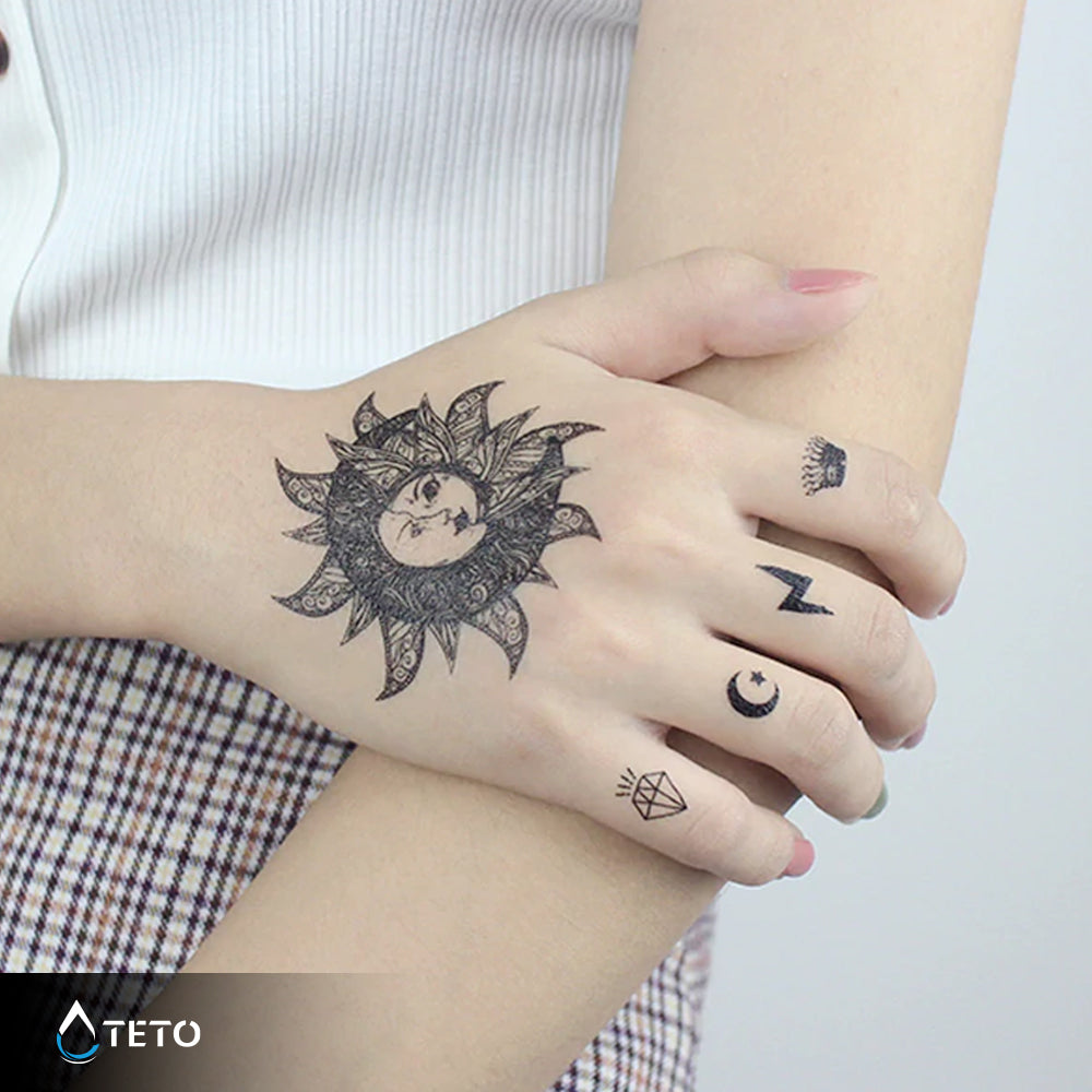 Sol y luna - TETO - Tatuajes Temporales
