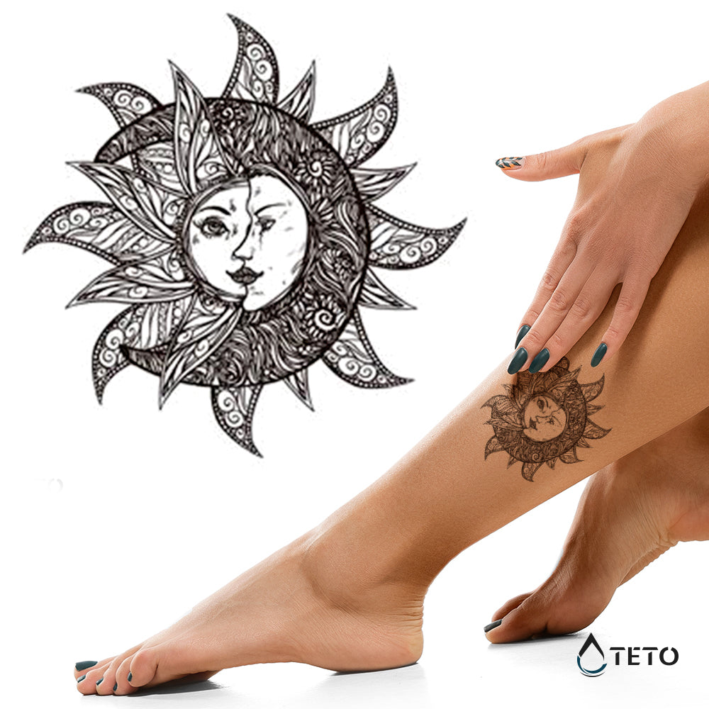 Sol y luna - TETO - Tatuajes Temporales